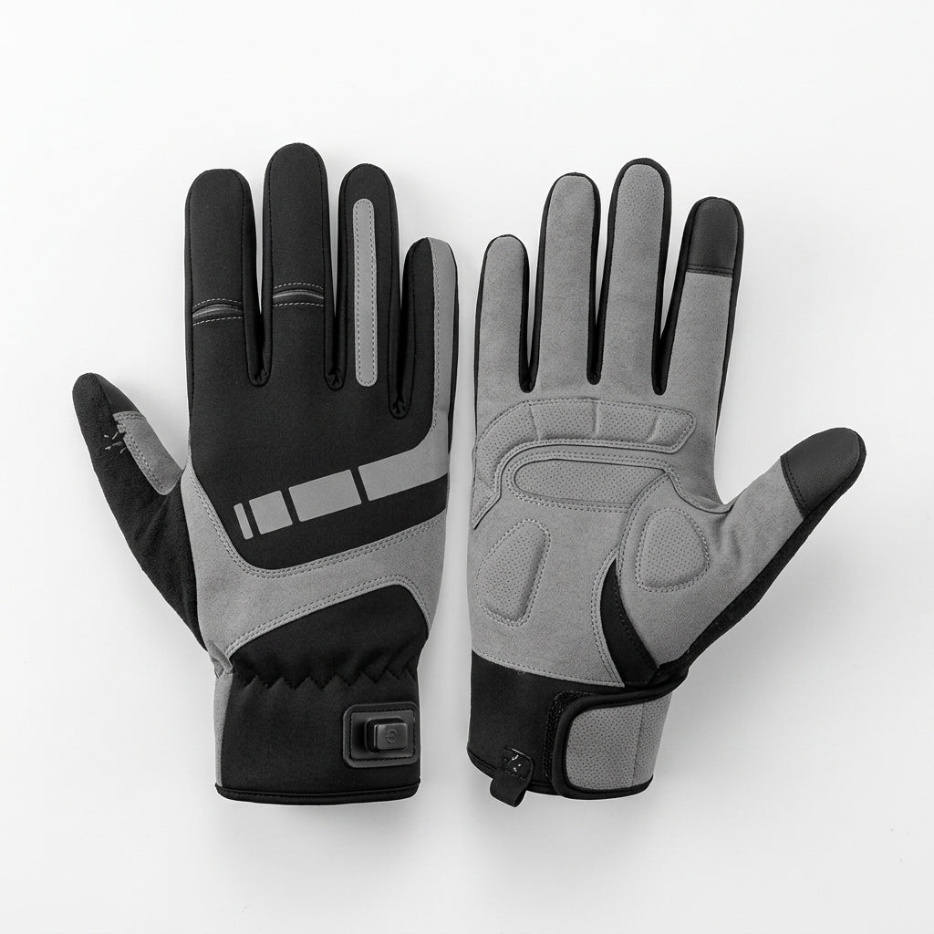 Electric Heated Cycling Gloves | Windproof Winter Bicycle Riding Gloves with Full-Digit Warmth & Anti-Slip Bar Grip
