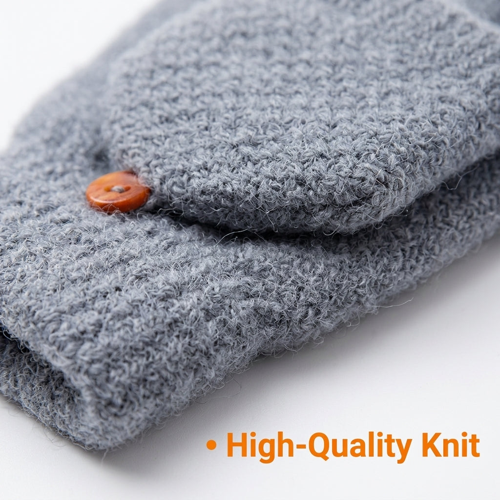 USB Heated Convertible Fingerless Gloves | 2-in-1 Knitted Thermal Hand Warmers for Typing & Outdoor Use