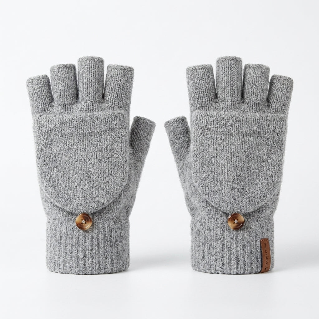 USB Heated Convertible Fingerless Gloves | 2-in-1 Knitted Thermal Hand Warmers for Typing & Outdoor Use