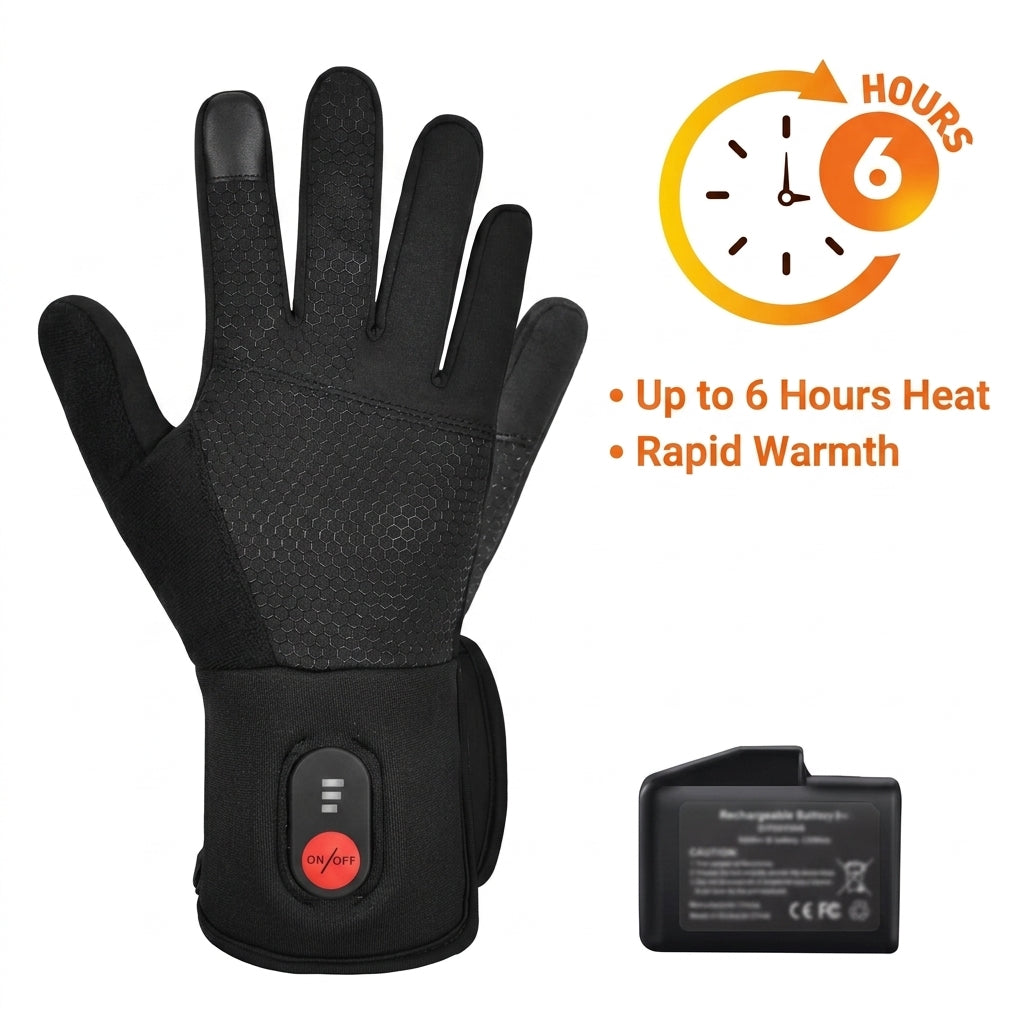 Rechargeable Electric Heated Cycling Gloves | Battery-Powered Waterproof Thermal Riding & Ski Gloves