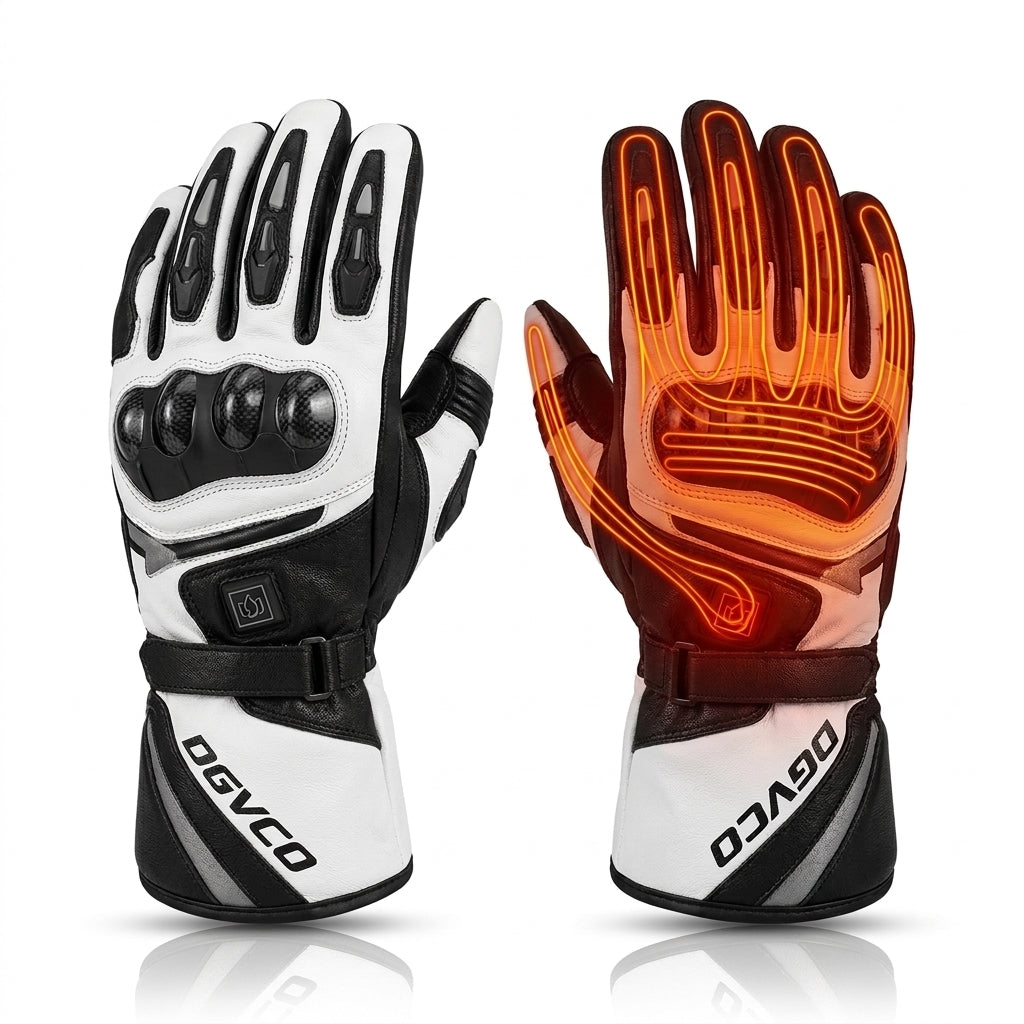 Heated Motorcycle Riding Gloves | Waterproof Winter Biker Gloves with 3-Level Smart Heat & Full Impact Protection