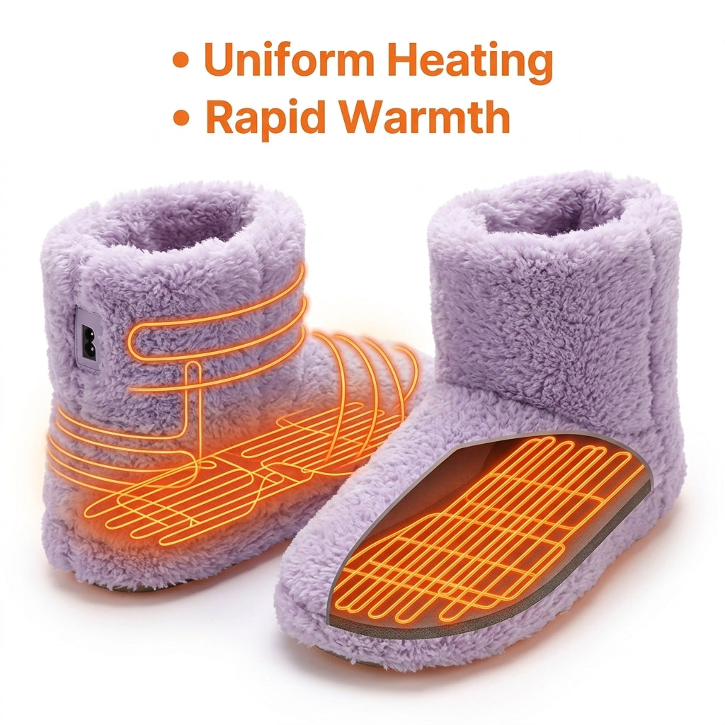 Heated Bootie Slippers USB Electric Plush Fleece