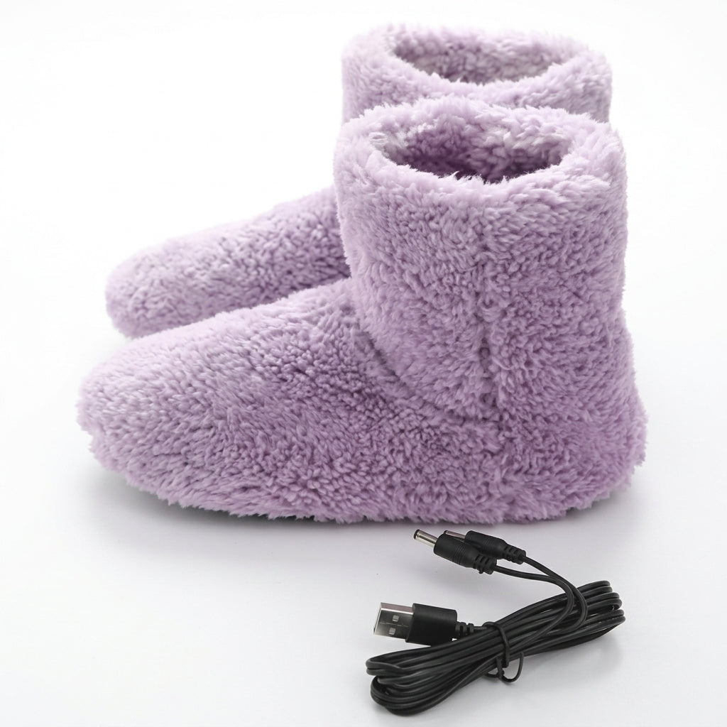 Heated Bootie Slippers USB Electric Plush Fleece