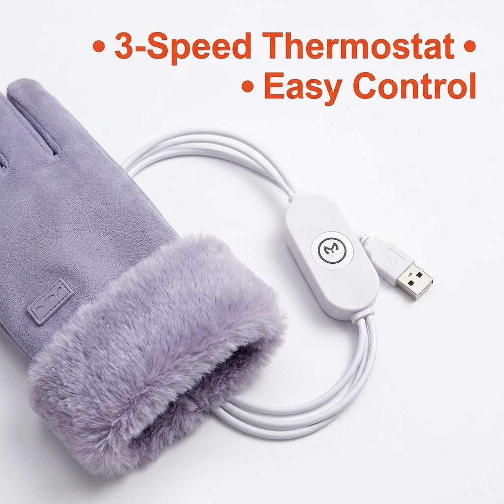 Women USB Electric Heated Gloves