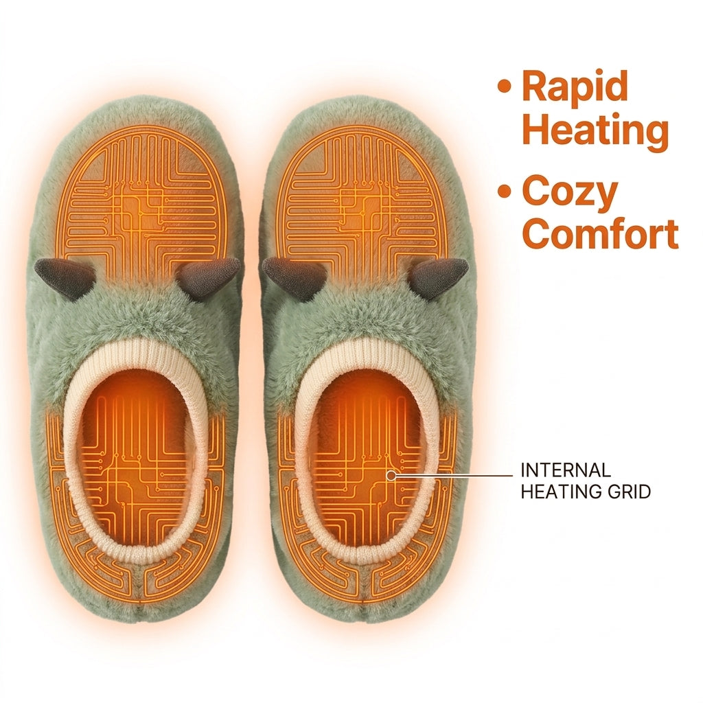 Usb Heated Slippers Plush