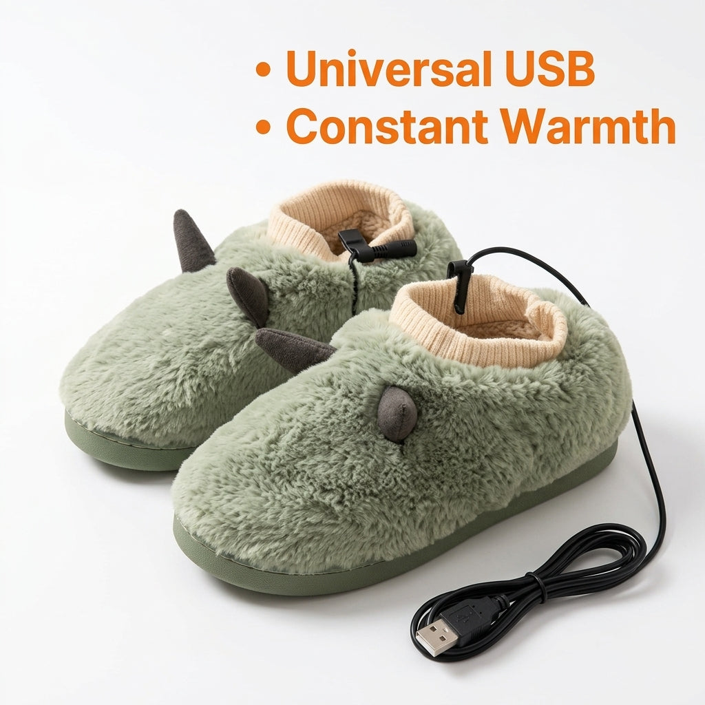 Usb Heated Slippers Plush