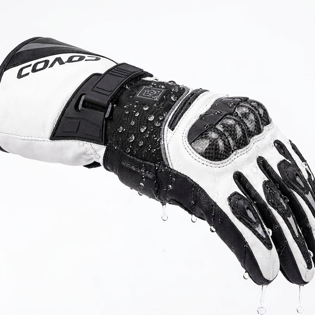 Heated Motorcycle Riding Gloves | Waterproof Winter Biker Gloves with 3-Level Smart Heat & Full Impact Protection